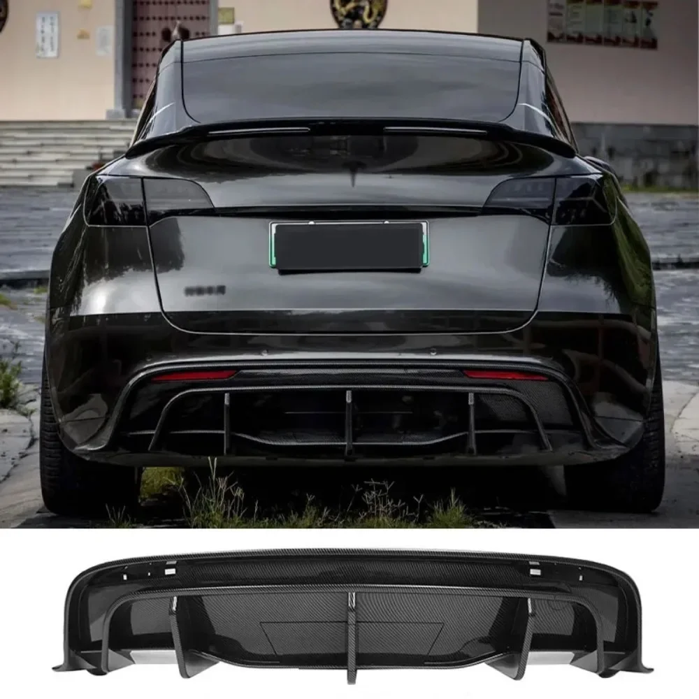 

For Tesla Model Y 2021- 2023 Enveloping Modified Accessories Fiber Bodykit Rear Spoiler Diffuser Rear Posterior Lip