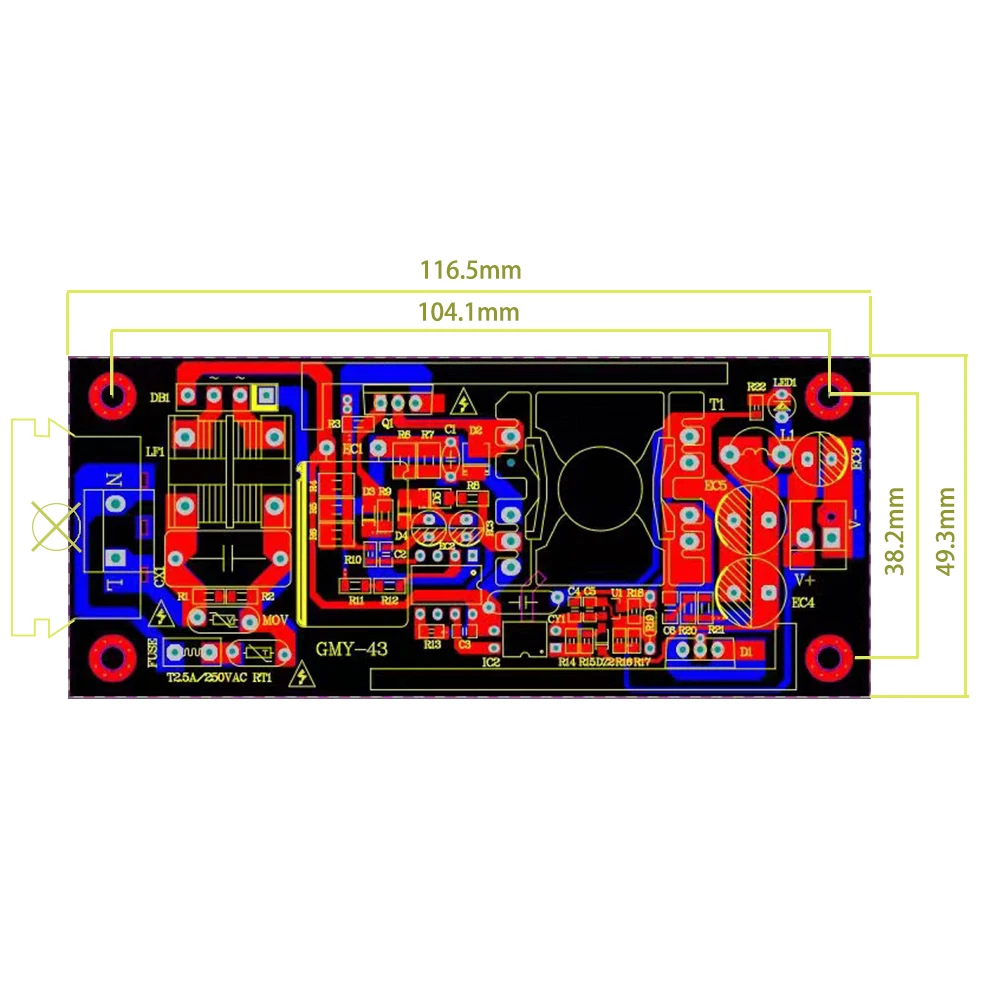 AC ￠ DC Module D'alimentation Conseil Step Down Convertisseur Isol￩ Commutation R￩glable AC 220V ￠ DC 12V 24