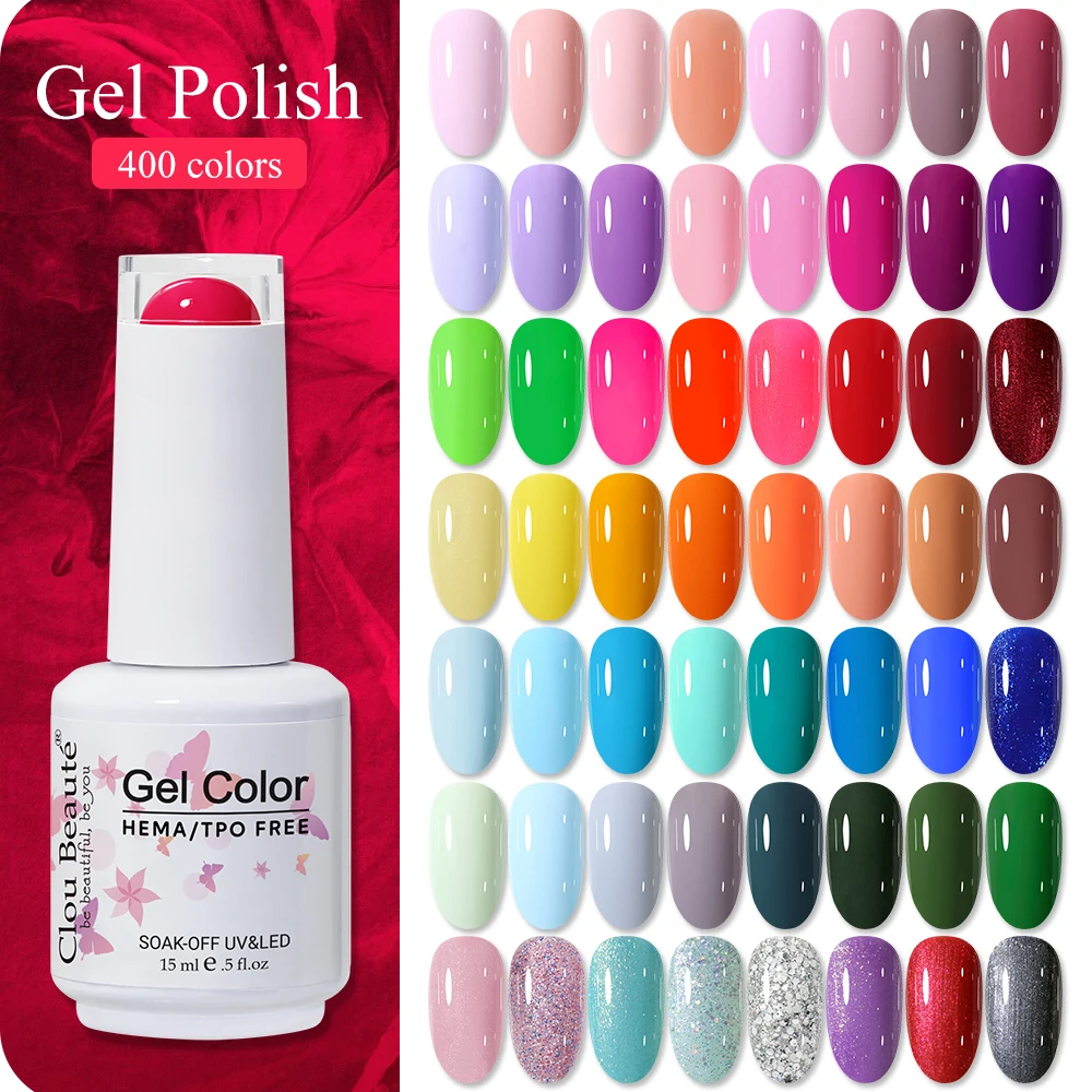 

Clou Beaute 15ml HEMA TPO FREE Gel Nail Polish UV LED Gel Varnish Full Coverage Organic Semi Permanent Gellack Nail Art Gel