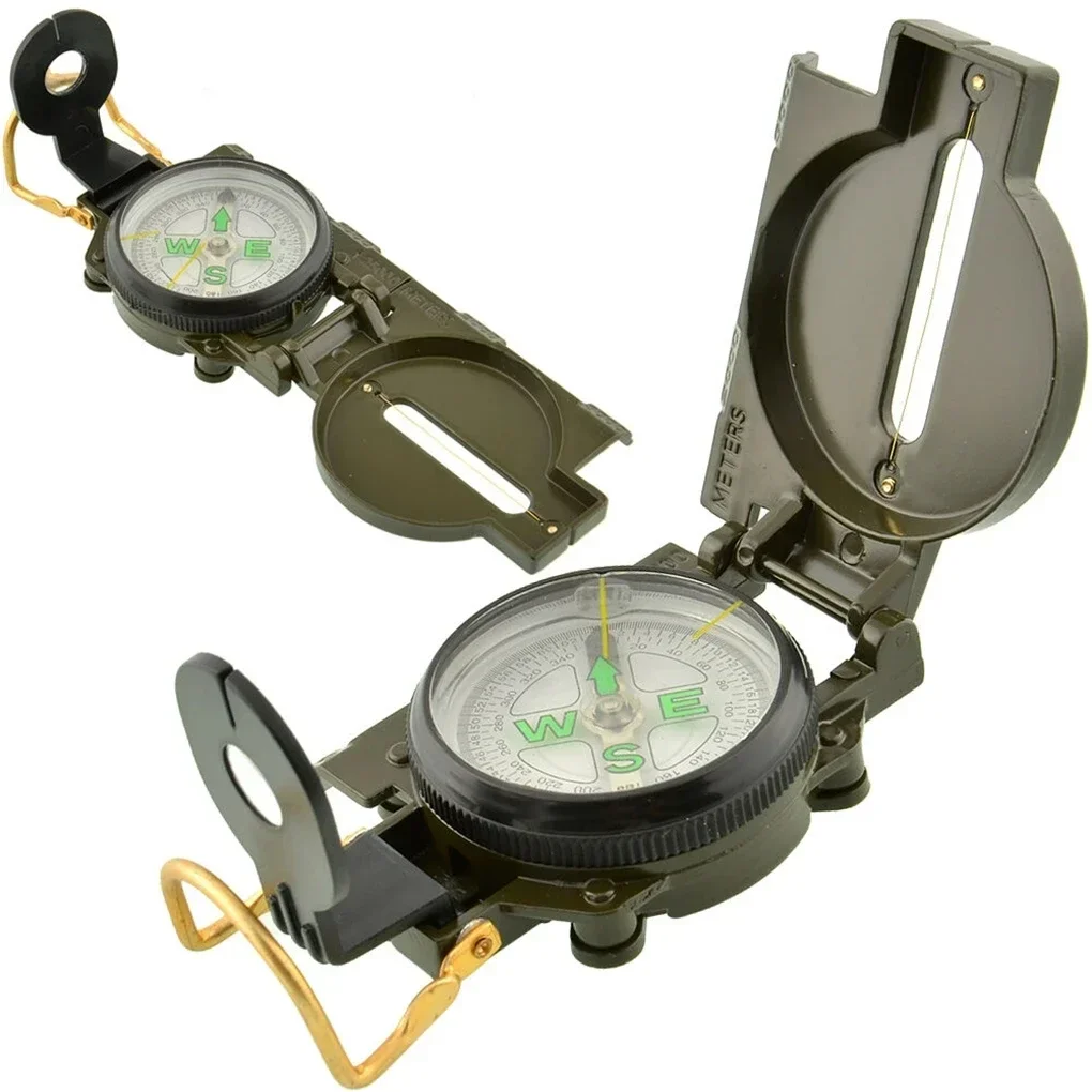 Portable Compass Outdoor Camping Folding Len Compass Green Hiking Survival Trip Precise Navigation Expedition Tool