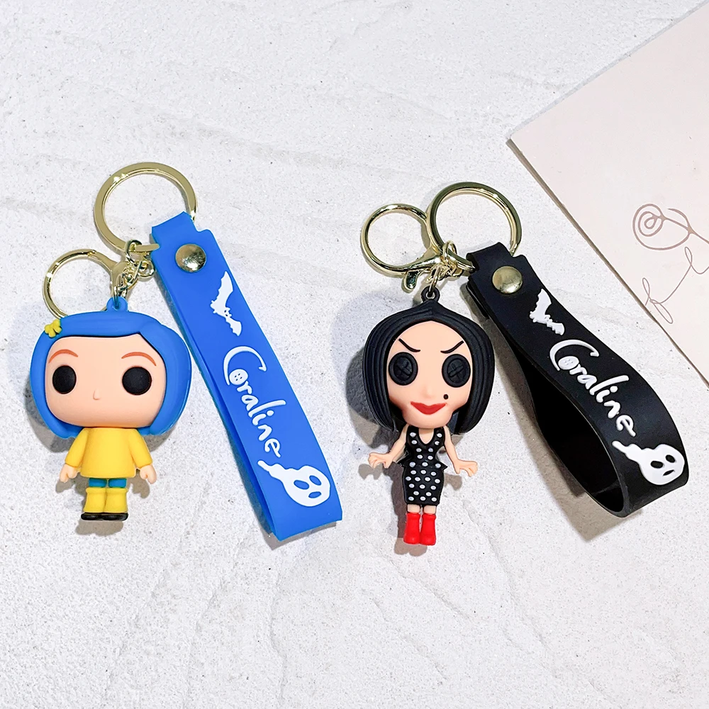 New Popular Classic Cartoon Movie Oraline&The Secret Door Keychain Series Ghost Mom Character Model Pendant Decoration Gift