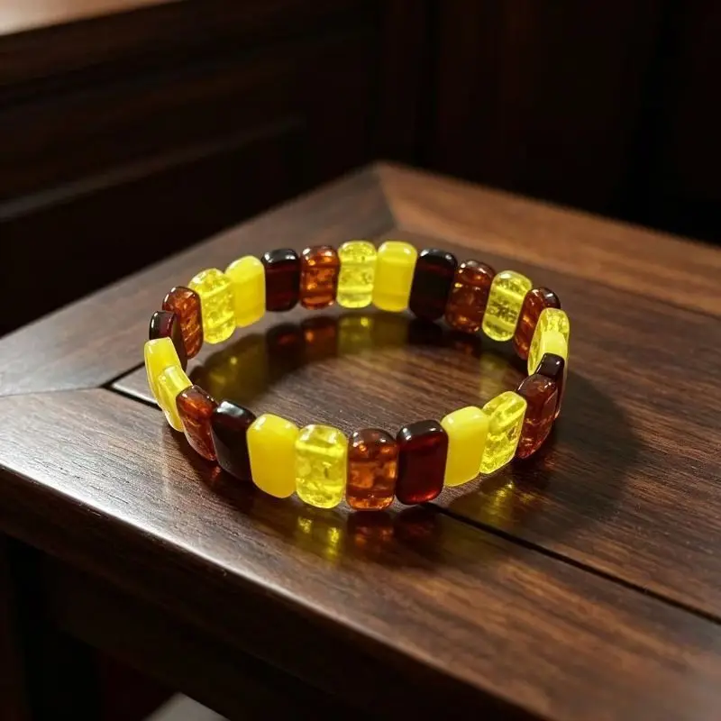 Classic Simple Second-generation Amber Beeswax Hand Row, Daily Versatile Jewelry Handicrafts