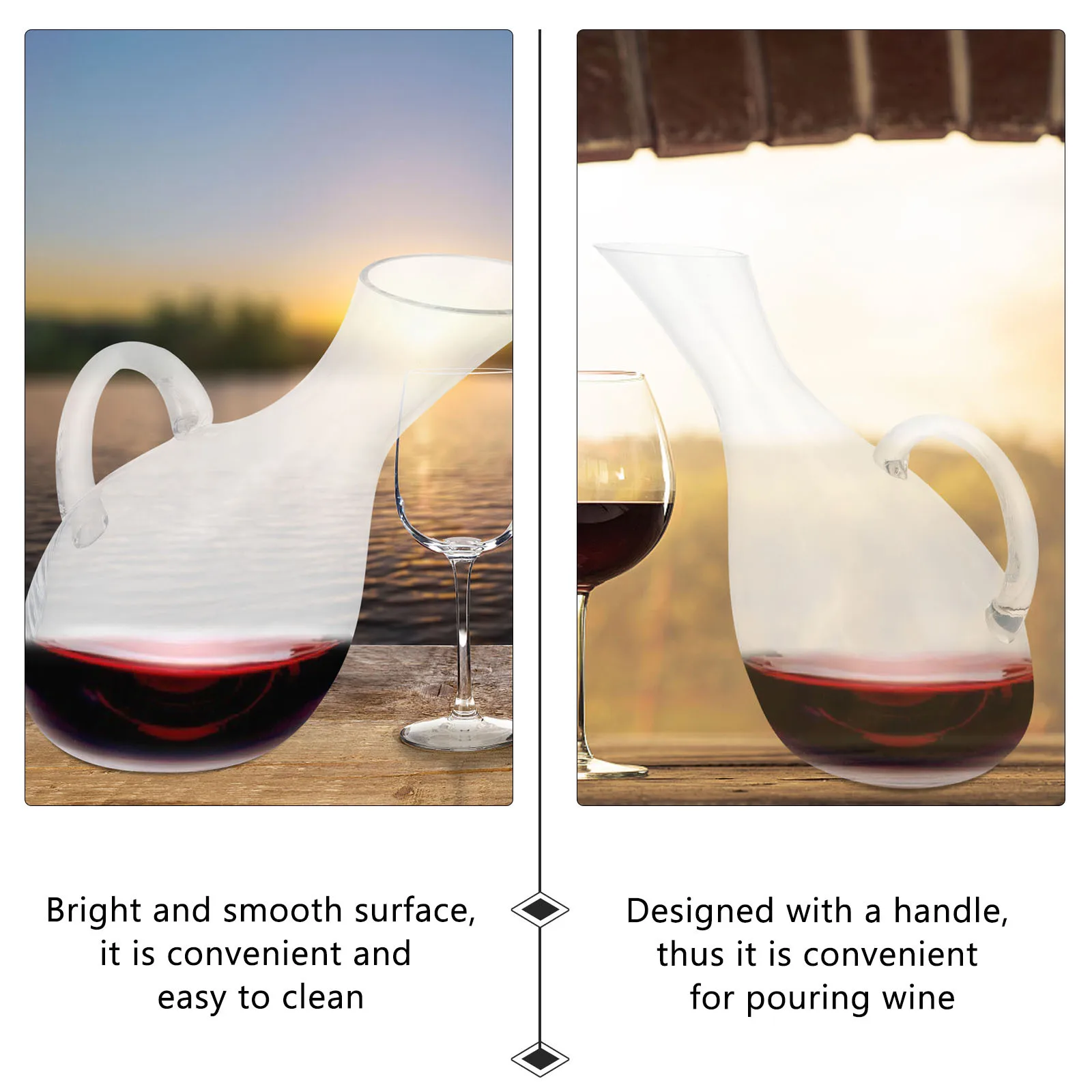 

1800 Ml Swan Decanter Transparent Glass Wine Pourer Handle Practical Easy Clean Multipurpose Home Bar Decor