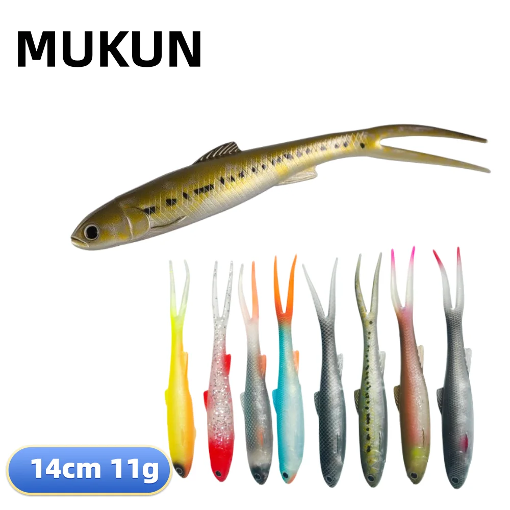 Vinilo MUKUN Split Tail Forked Fish – Señuelo biónico para atún - imagen 3
