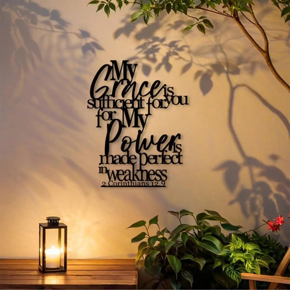 CIFBUY Metal Wall Art Grace Perfect Sign Iron Craft Inspirational Decor Indoor Outdoor Home Plaque