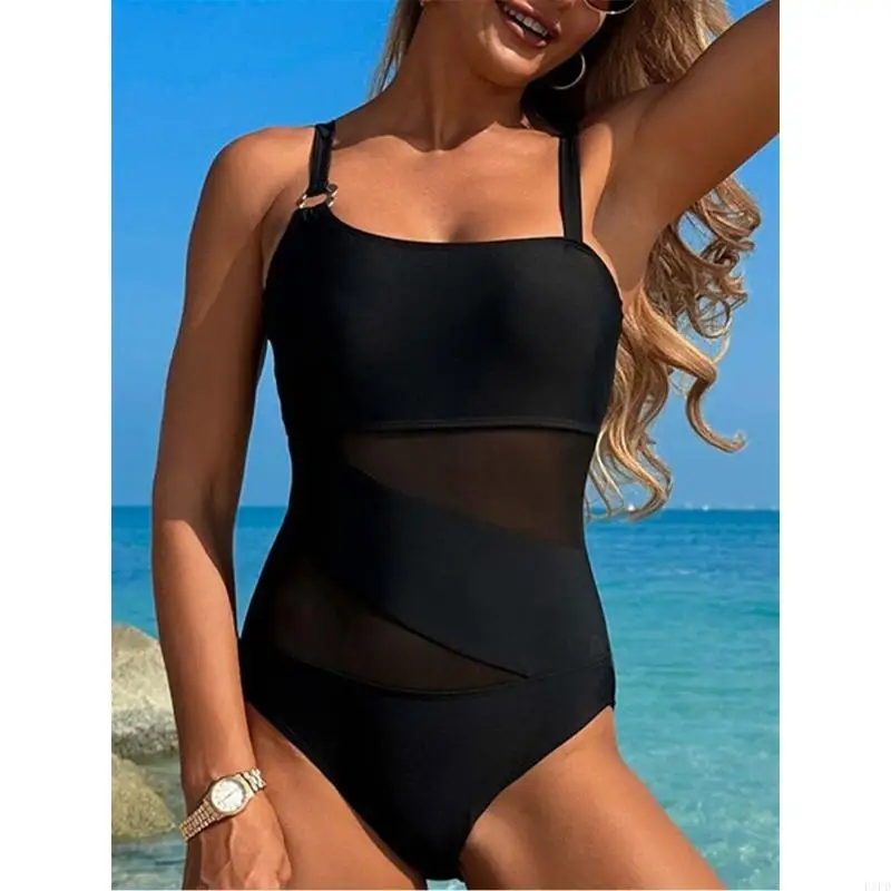 F1FD Womens Solid Swimwear Swime Simply Suity Ladies 1 PC #6