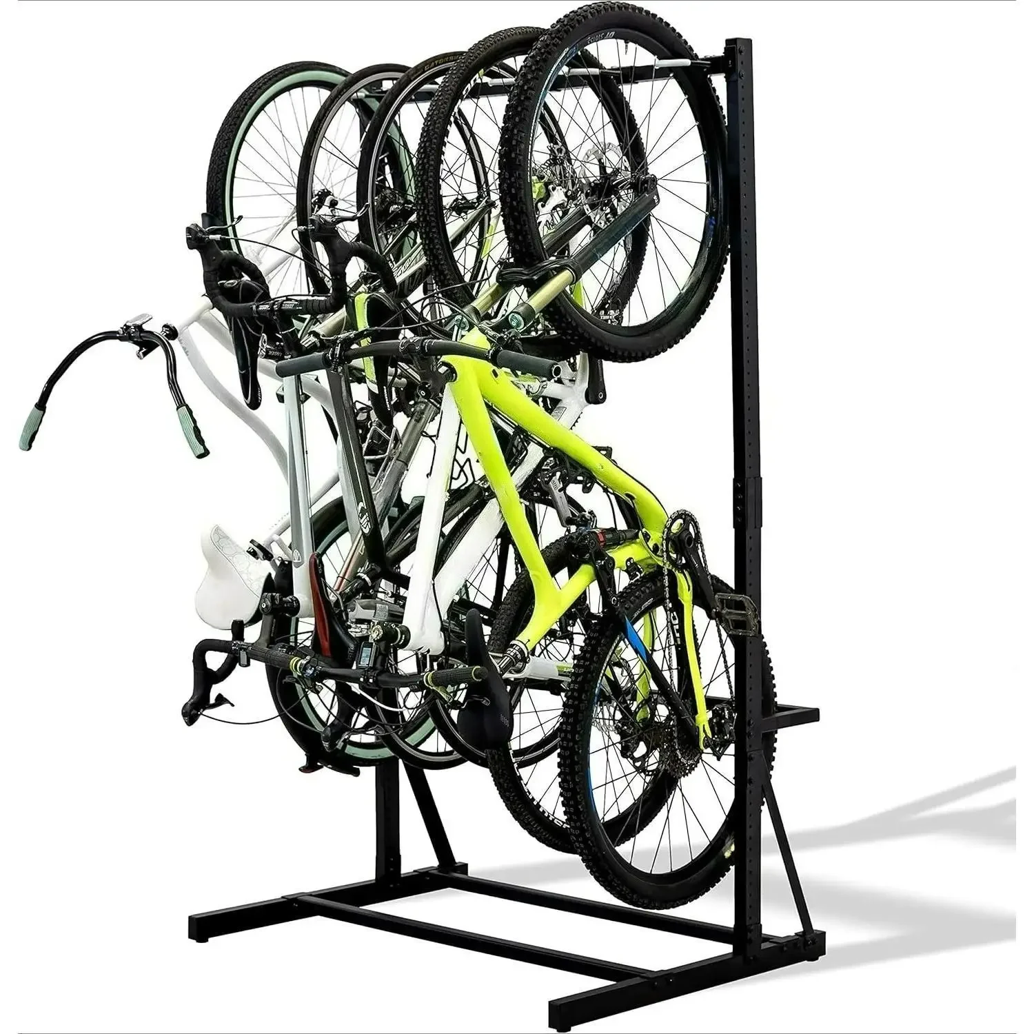 

W_Freestanding 5 Bike Storage Rack, The Original G-Bike, Indoor Garage Floor Stand, Bicycle Organizer