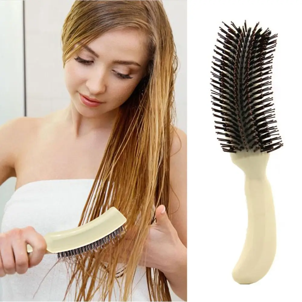 Plastic Scalp Massag Fluffy Hairdressing Comb Brosse Anti-slip Professional S-shaped Comb Soft Durable Frizz Hair Brush Salon