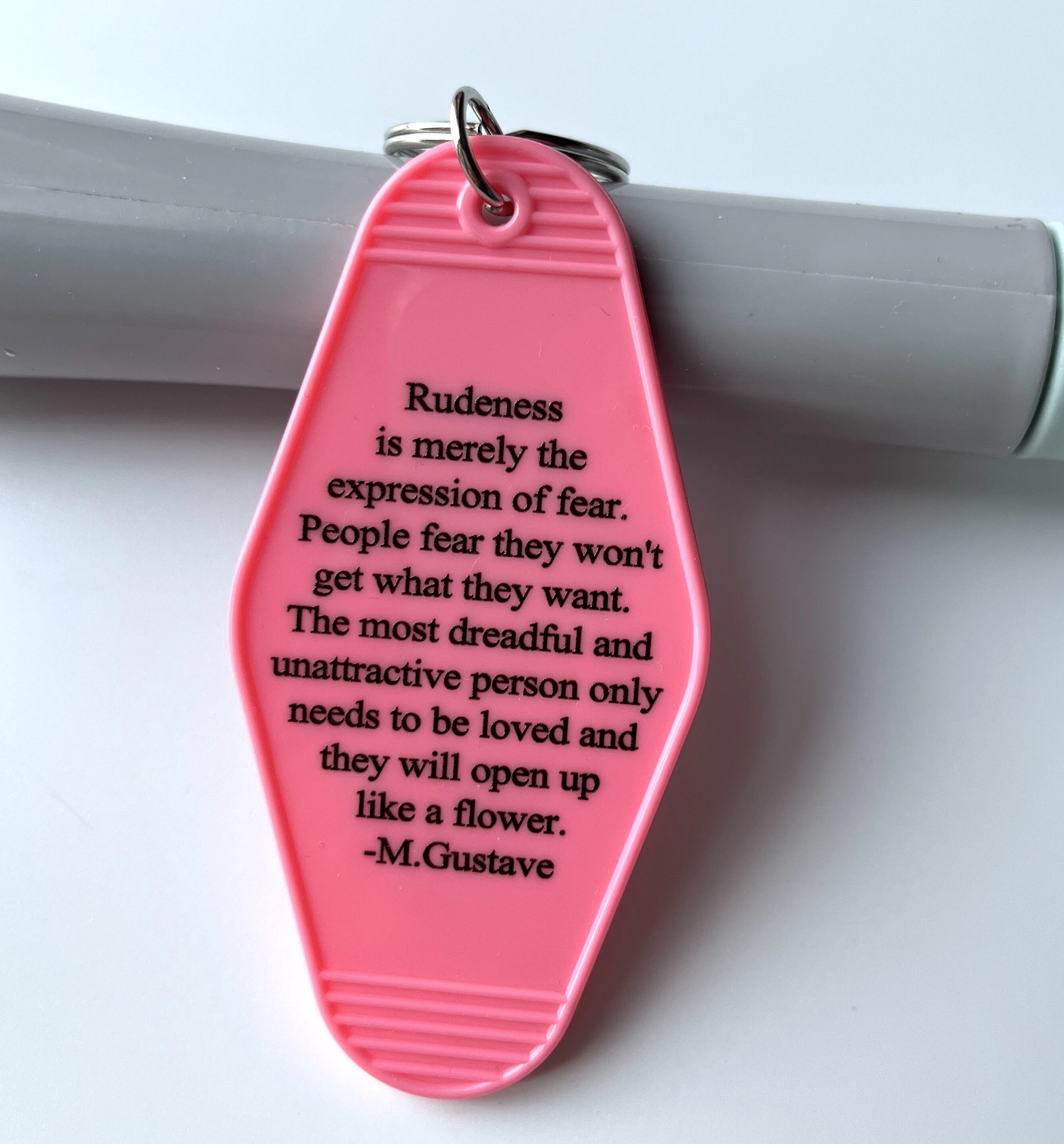 THE GRAND BUDAPEST HOTEL REPUBLIC KeyChain Keyring Tag Key Chains TV Show The Office Fans Funny Accessory Custom Logo