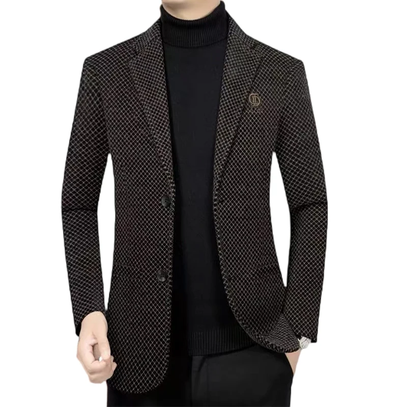 

Блейзер мужской деловой джентльменский свадебный модный однотонный лучший мужской тонкий и повседневный костюм Чжуншань для среднего и пожилого возраста