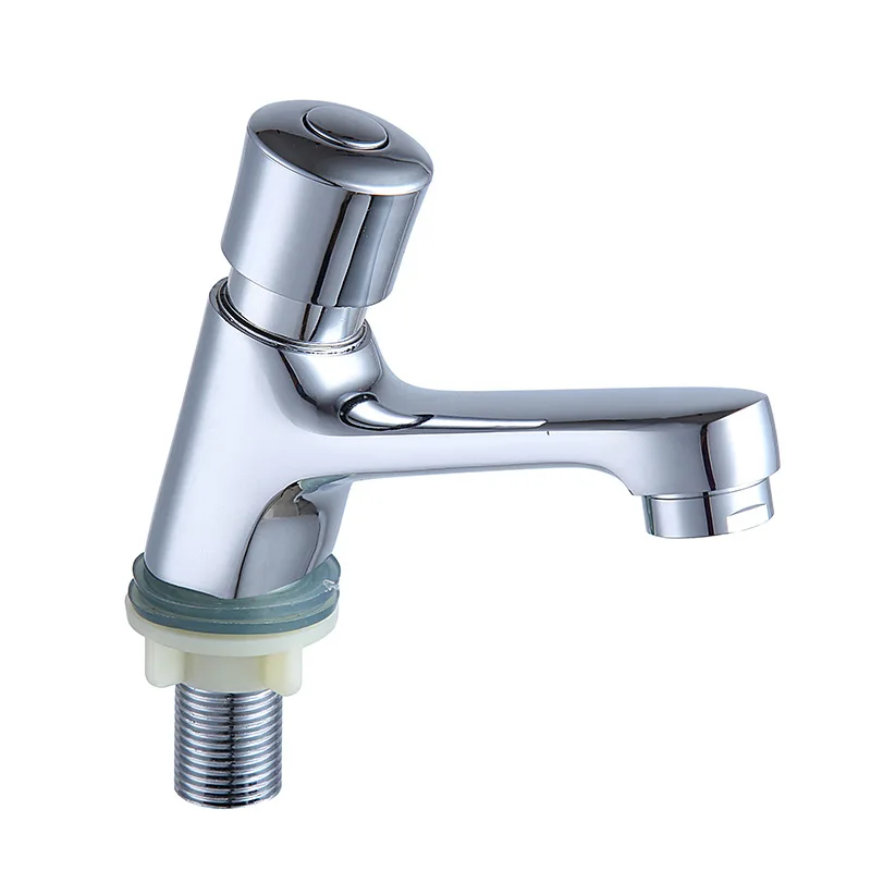 

Basin Sink Taps Bathroom Faucet Public Kitchen Bathroom Time Delay Faucet Chrome Plated Self Closing Water Saving Faucets