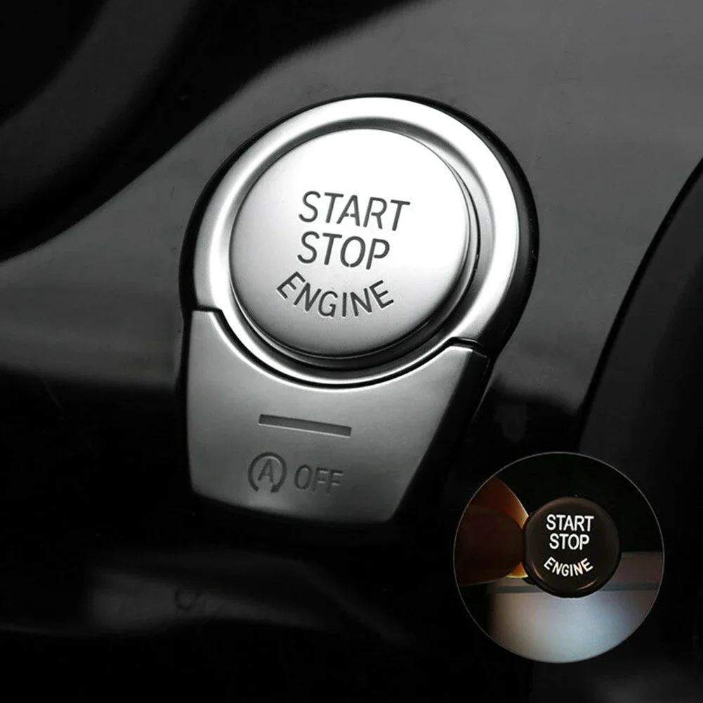 2pcs Chrome Engine Start Stop Push Switch Button Covers For BMW 5 Series For F10 F07 Protective ABS Material With