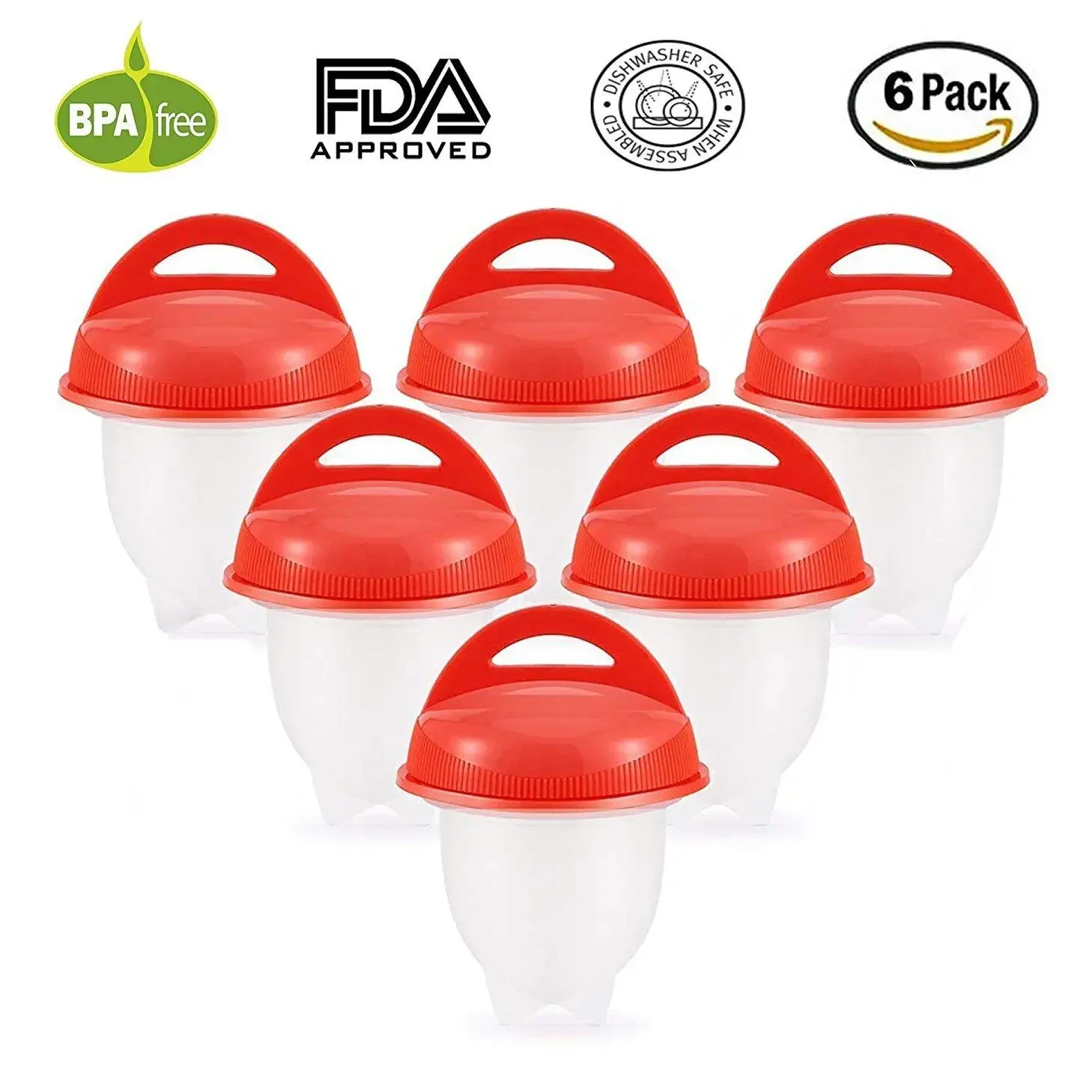 6Pcs Egg Boiler for Breakfast Kitchen Egg Cooker Boiled Eggs Mold Cups Steamer Cooking ToolNo Messy Shells Silicone Hard Boiled