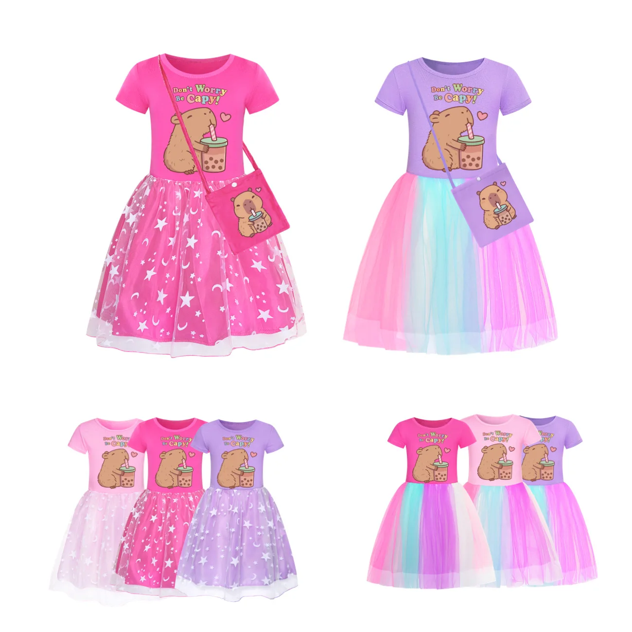 

Copybara Bubble Tea Clothes Kids Long Sleves Casual Dresses Toddler Girls Cotton Rainbow Full Lace Dress Children Party Vestidos