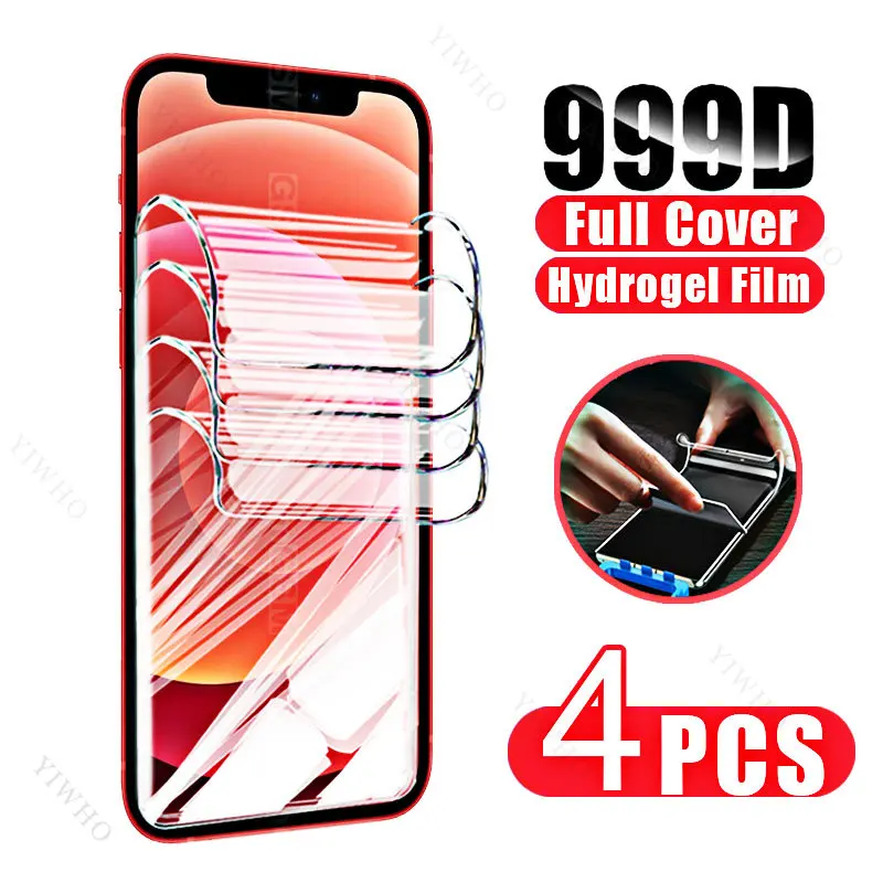 4Pcs Full Cover Hydrogel Film for IPhone 12 Pro Max Mini Screen Protectors for IPhone12 12Pro 12ProMax 12mini Water Gel Safty HD image 2