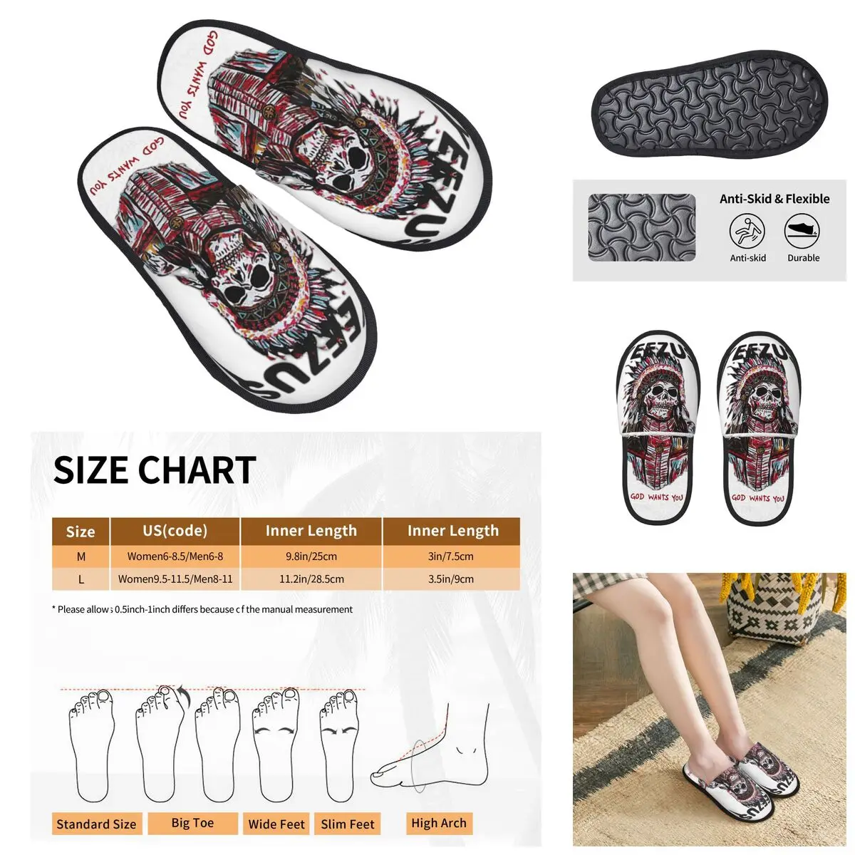 God Wants You Kanye West Men Women Furry slippers,Warm printing pantoufle homme Home slippers