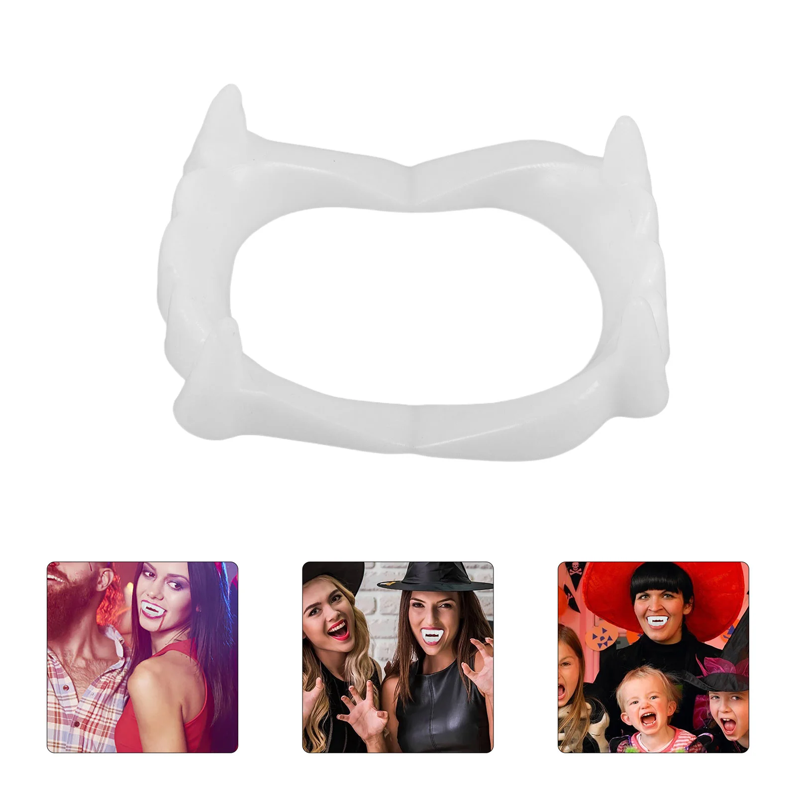 4 Pcs Cosplay Props Halloween Party Fake Teeth Dentures Cover Spoof Tooth Make up