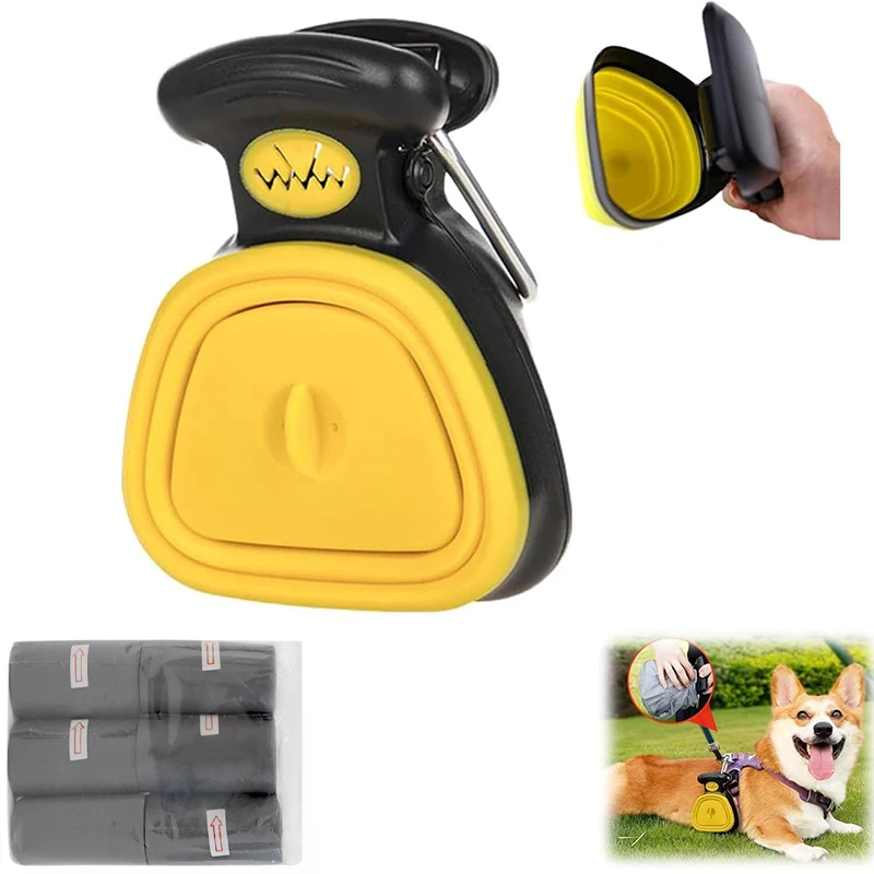 

Outdoor Foldable Pet Pooper Scooper Litter Box Set Dog Pooper Scooper with Garbage Bags Dogs Poop Grabber Portable Household