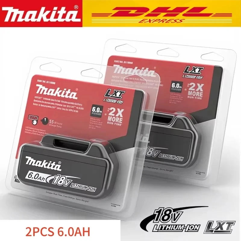 Makita 18V 6Ah Power Tools Battery Original Genuine for Makita 18V BL1830B BL1840B BL1850B BL1860B Replacement Lithium Batteries
