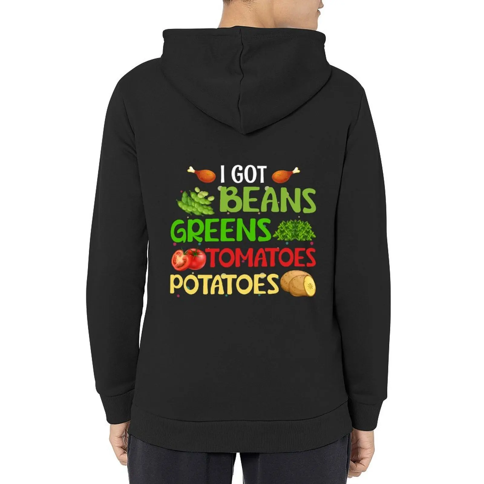 

I Got Beans Greens Tomatoes Potatoes. Funny Thnaksgiving 2021 Gift Hoodie anime clothes autumn man hoodie