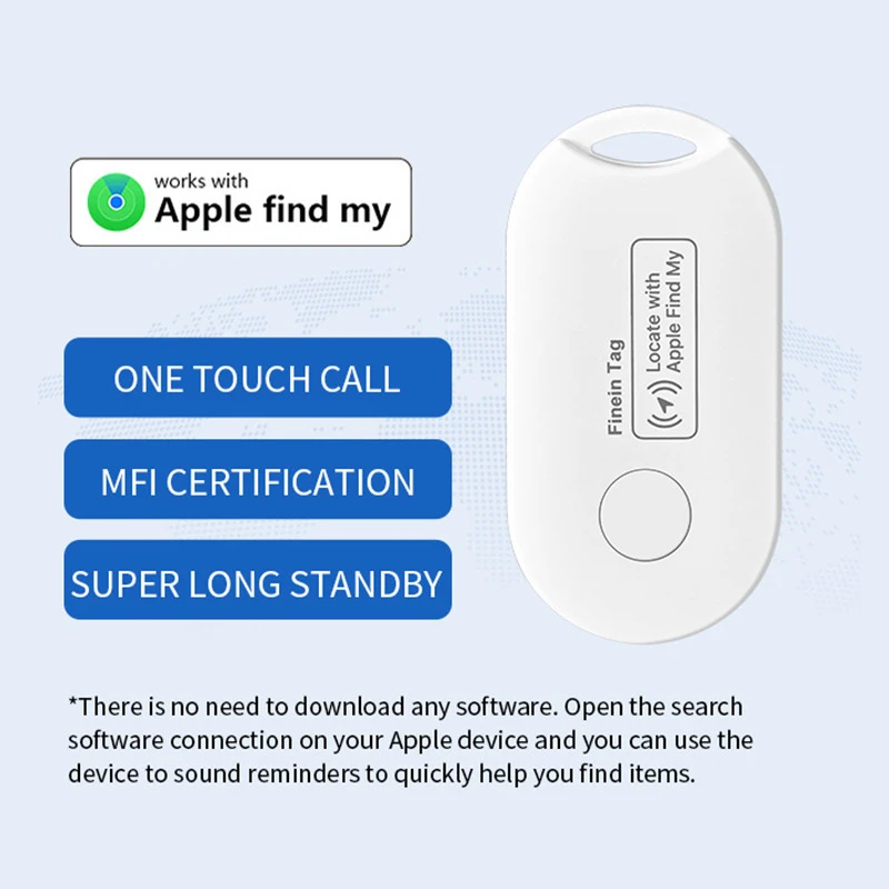 Smart Tag Global Locator GPS Tracker Works with iOS Apple Find My APP Anti-lost Finder Locator for Keys Wallet Car Pet Luggage