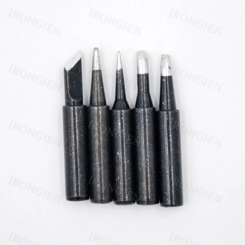 5pcs/set I+B+K+2.4D+3C Soldering Iron Tips for 900M 936 937 938 969 8586 852D Electric Soldering Iron Copper Welding Tips Black