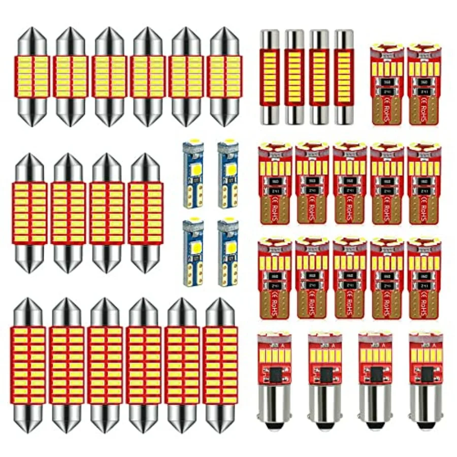 

【Spot goods】12V 31MM DE3175 36MM 6418 41MM 6411 T10 2825 BA9S 64111 T5 74 6615F 6612F LED bulb Combo Kit 6000K White for Car Tr