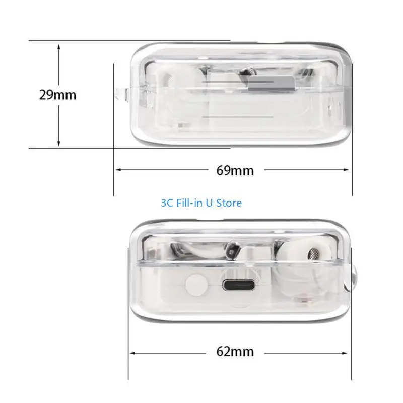 G8TA Anti-fall Charging Warehouse Soft Box Storage for Shell for Nothing Ear Transparent Washable Earphone for Case Wir