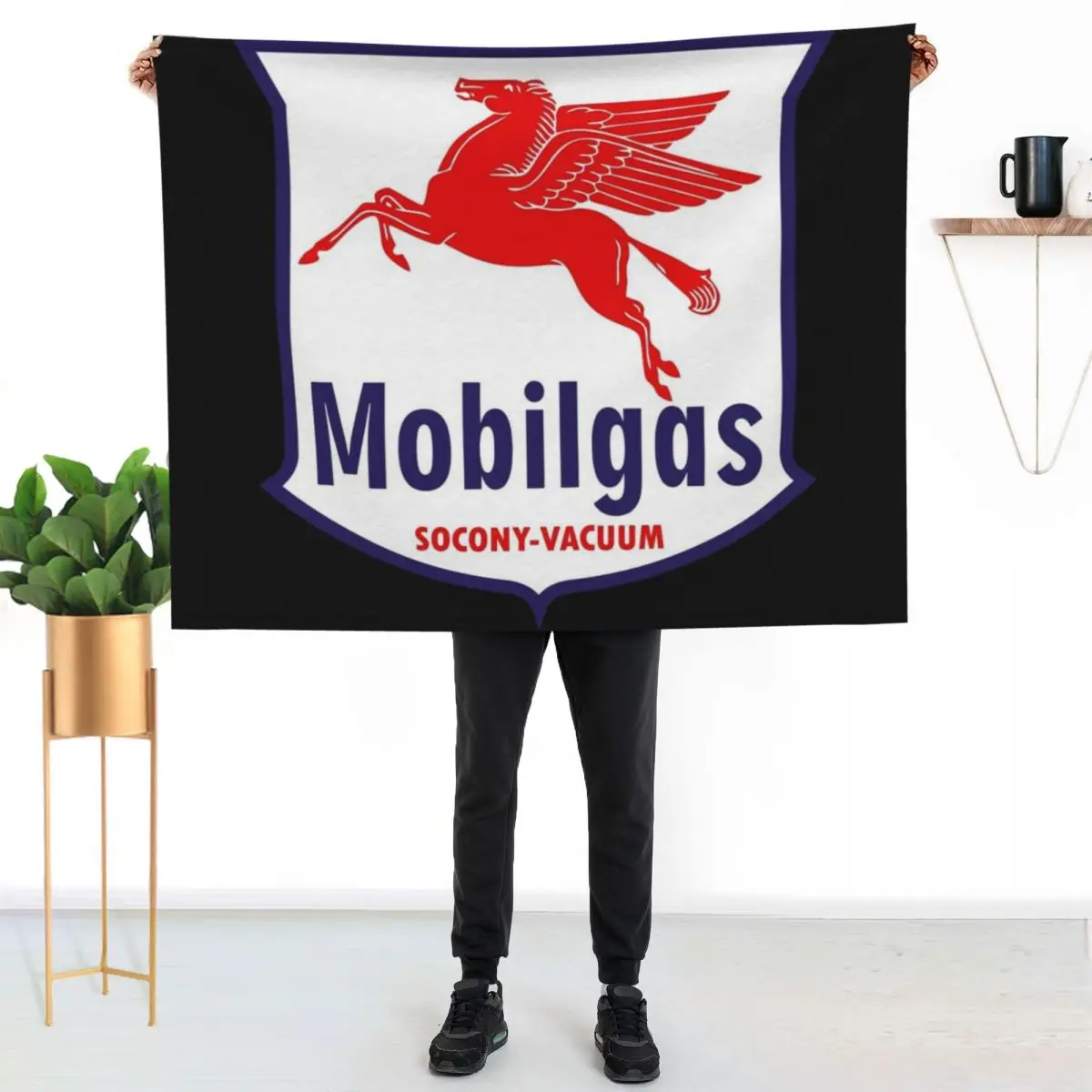 Mobilgas pegasus Throw Blanket Summer Summer Beddings Soft Plush Plaid Stuffeds Bed covers Blankets For Bed Blankets