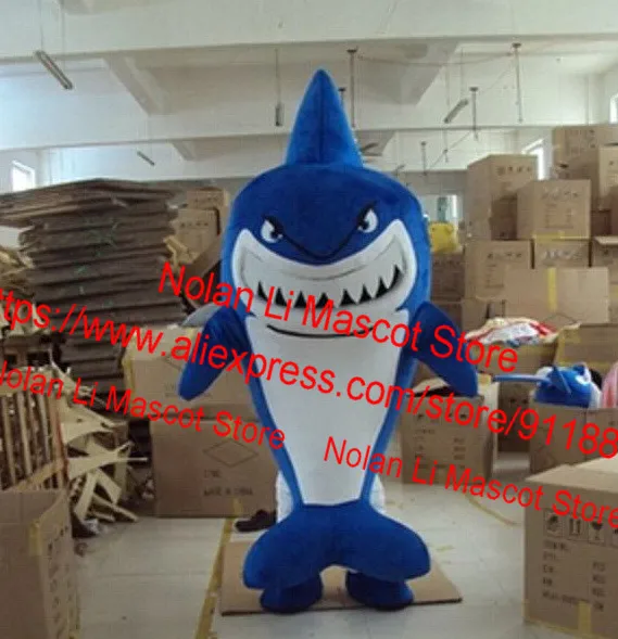 High Quality EVA Material Blue Fish Mascot Costume Neutral Cartoon Suit Role Playing Advertising Game, Adult Size 229