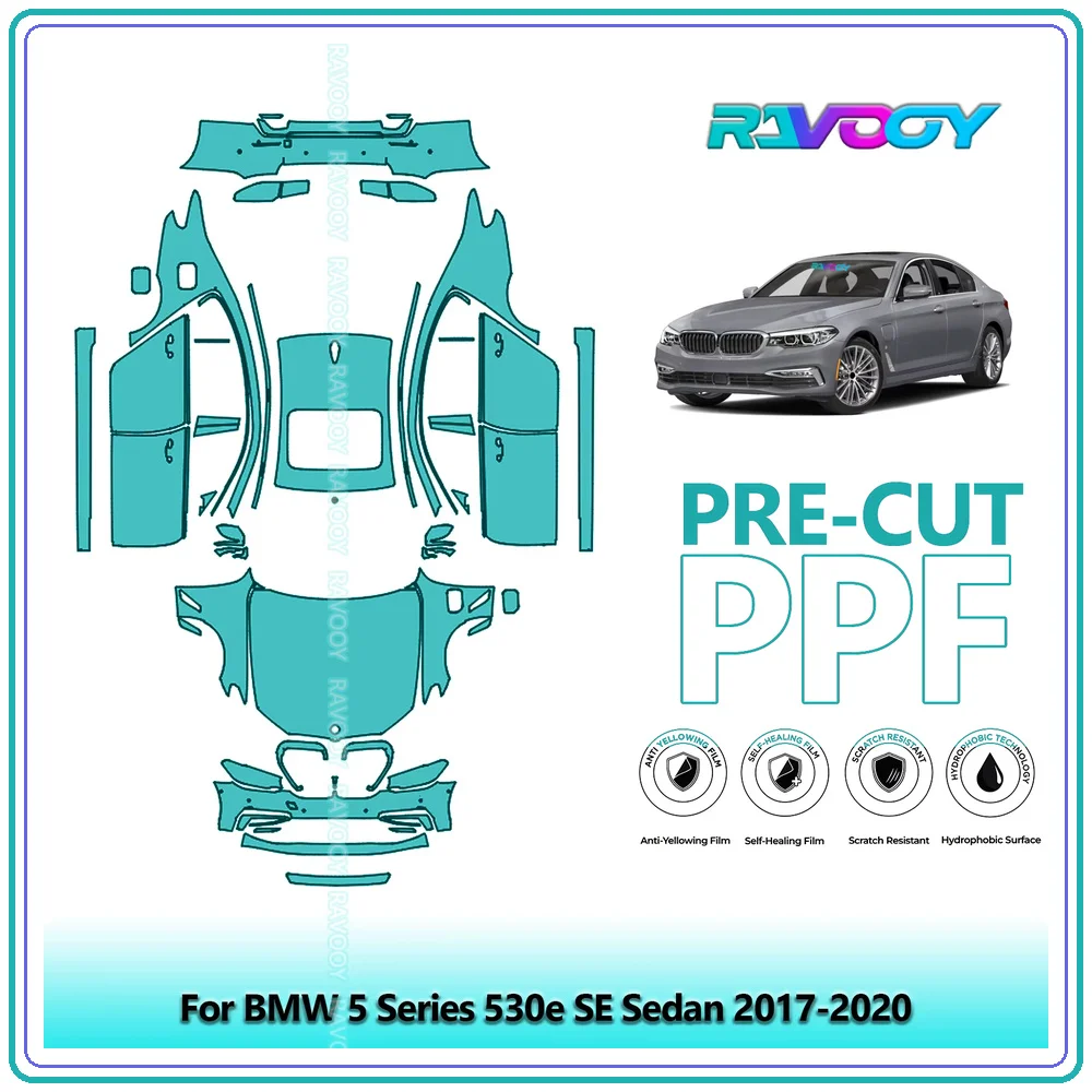 For BMW 5 Series 530e SE Sedan 2017-2020 Precut TPU Paint Protection Film PPF Full Body Kit Clear Bra Stone Guard EU UK