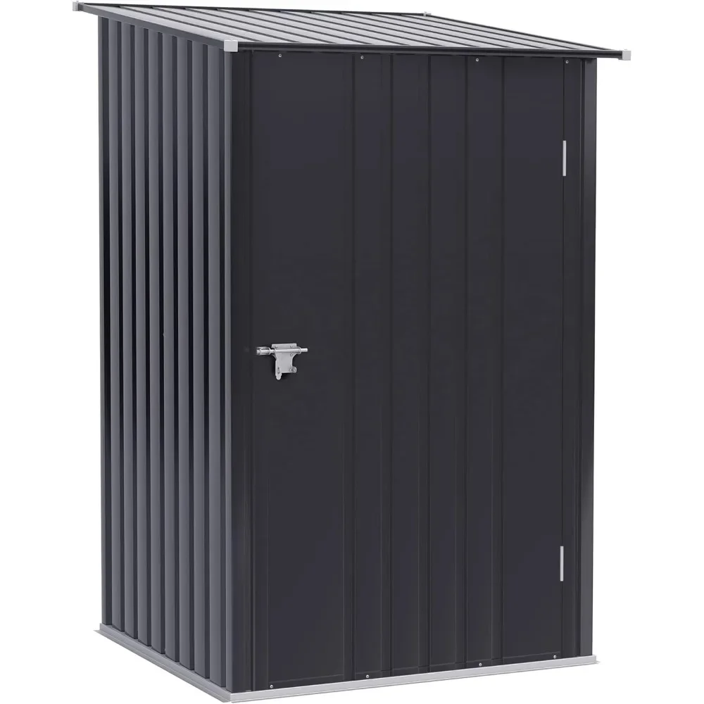 

3.3' x 3.4' Outdoor Storage Shed, Galvanized Metal Utility Garden Tool House, Lockable Door for Backyard, Bike, Patio, Garage