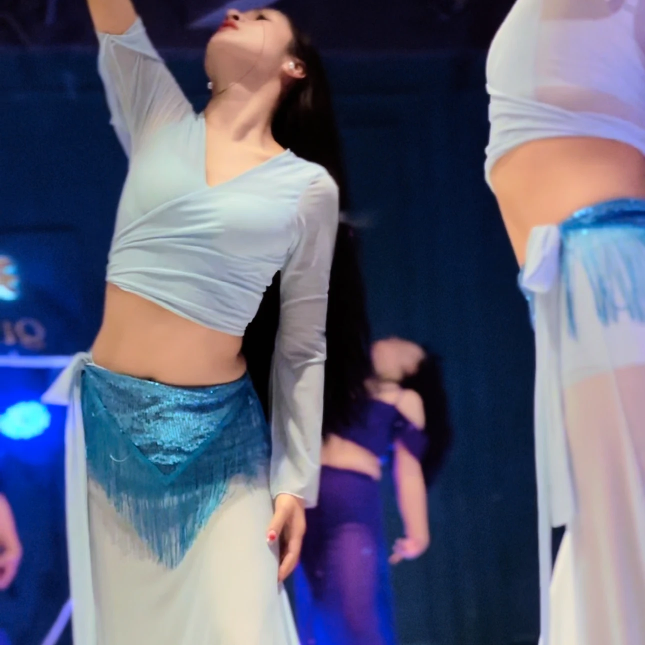 ملابس أداء جديدة للرقص الشرقي للنساء مجموعة شبكية مثيرة راقية للبالغين ملابس ممارسة الرقص الشرقي الاحترافية