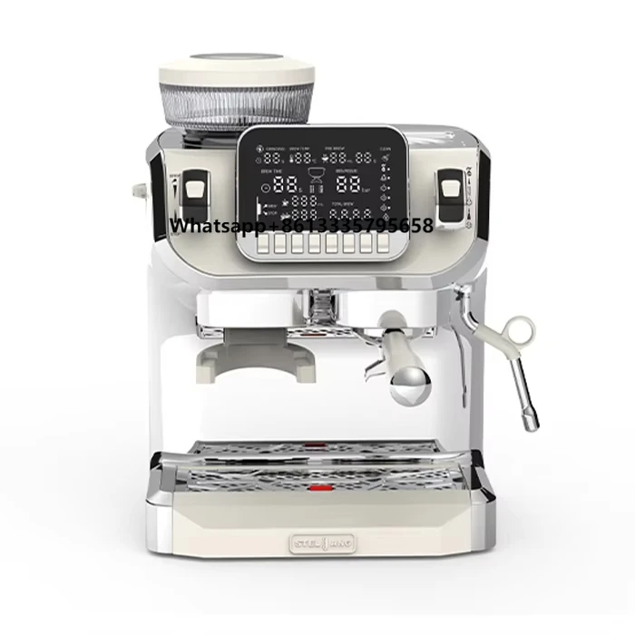 

Professional 15 Bar Pump Espresso Coffee Machine Commercial Italian Restaurant Style Stainless Steel Housing Electric