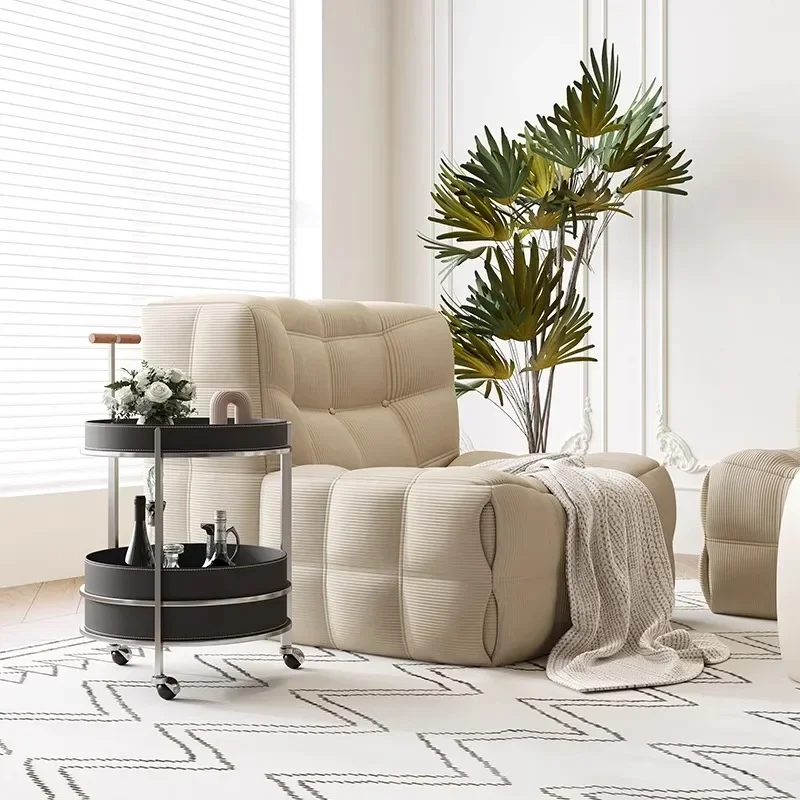 

Ljyyj21 Modern light luxury movable trolley high-end stainless steel sofa small apartment side table