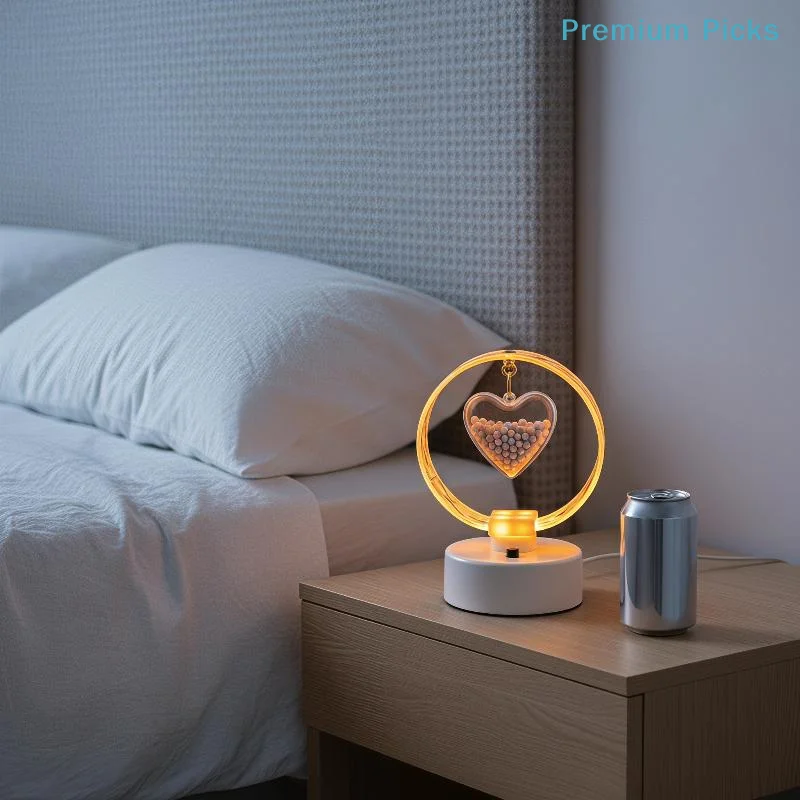 portableHeart Shape Projection LED Night Light Mini Warm Glow Table Lamp Ideal Christmas New Year Gift for Family