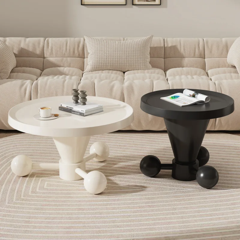 

New living room coffee table household round cream wind advanced flying saucer suspension simple small apartment sofa round tabl