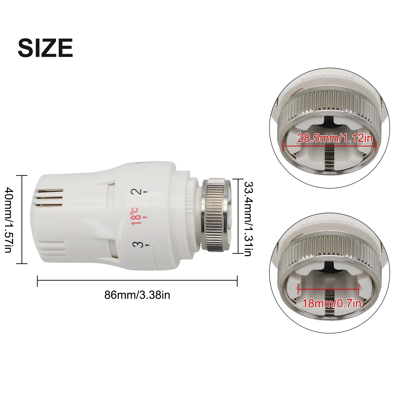 Automatic Control Manually Water Heating White Comfortable Household Heating Plastic Radiator Thermostatic Valve