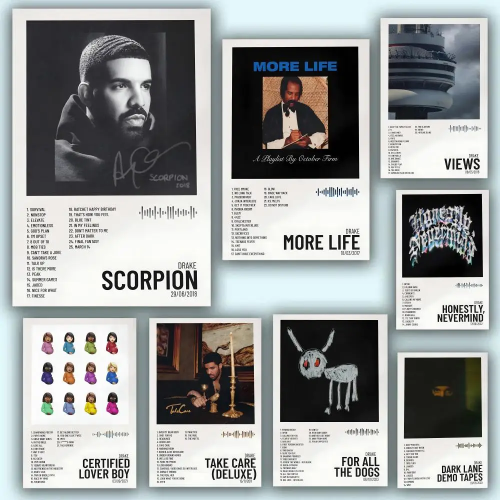 Póster del álbum D-Drake, pegatinas de pared HD, calcomanías autoadhesivas, decoración del hogar, dormitorio, sala de estar, regalo