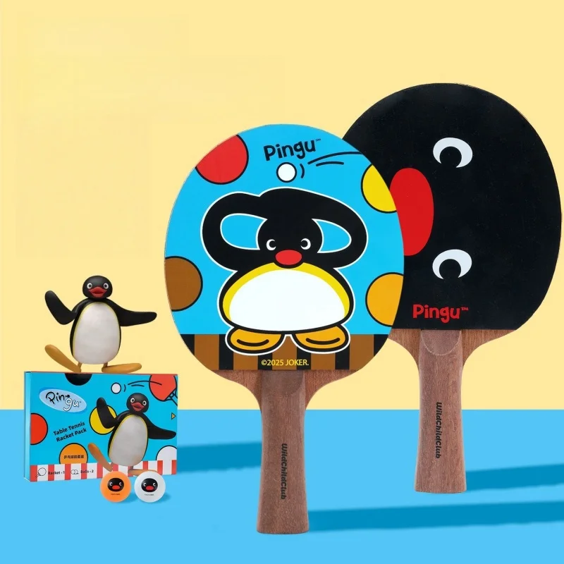 

Cartoon Pingu Table Tennis Racket High Elasticity Training Single Shot Beginner Table Tennis Racket Birthday Gift for Friends