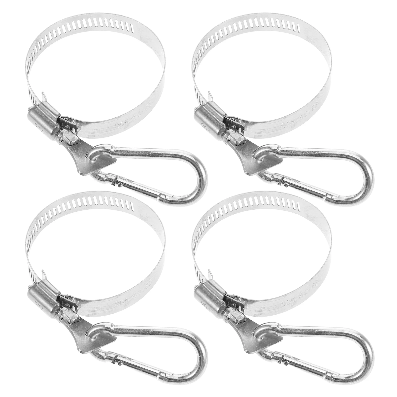 4 Pcs Flag Carabiner Mounting Buckle Clips for Flagpole outside House Metal 700X700X100CM Rope Retainer Ring Silver Rings