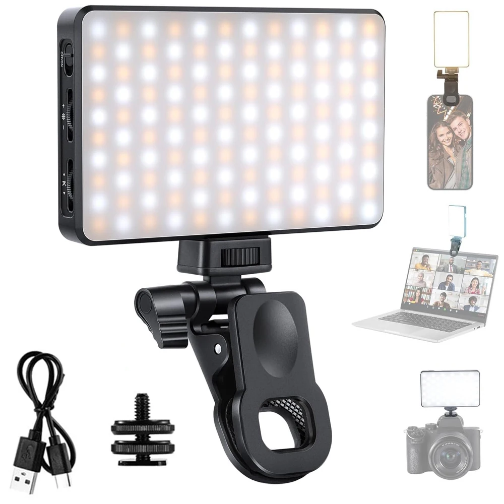 

LED Selfie Light Phone Fill Light 120 LED 3000mAh Rechargeable Portable Video Light for Tiktok Vlog Video Conference Selfie
