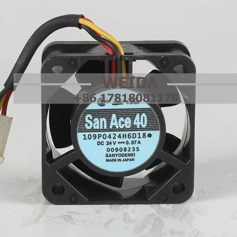 

109P0424H6D18/109P0424H7D30 Sanyo DC24V 0,07A/0,08A 4020 40X40X20MM 4CM Инверторный двойной шарикоподшипник Fanuc Специальный охлаждающий вентилятор