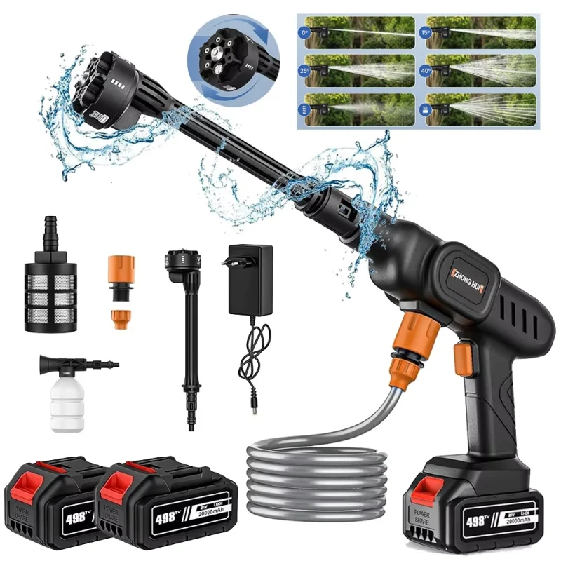 Makita – pistolet à eau haute pression 6 en 1, 60 bars, 20000mAh, pour nettoyage du jardin et de la maison, Machine à laver pour batterie