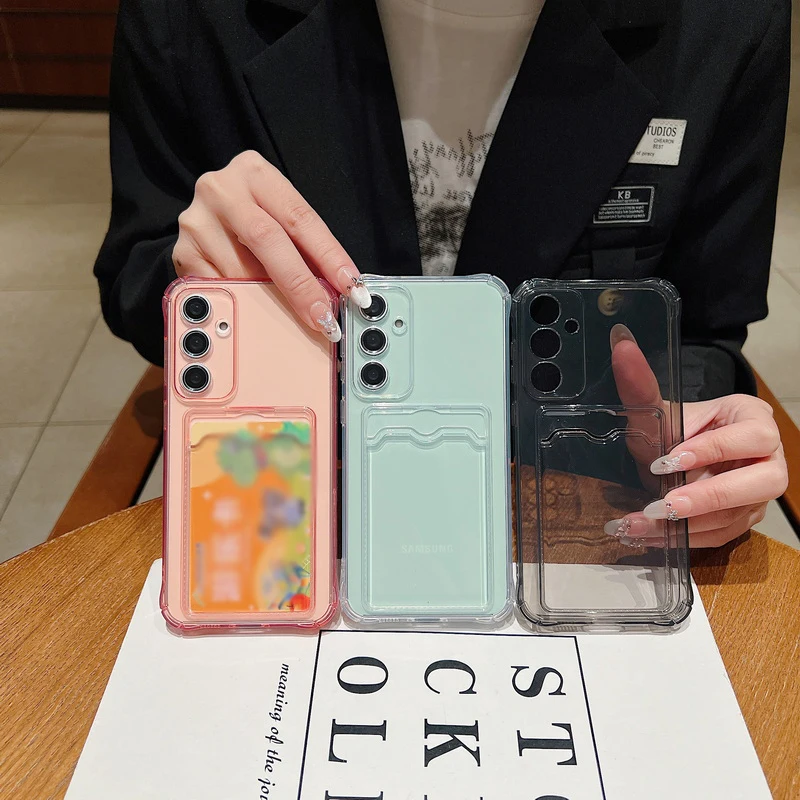 Hülle für Samsung Galaxy S25 Edge S26 S22 S23 S24 Ultra S26 S25 FE A18 A57 A37 A17 A27 A56 A55 A15 A36 Kartenfach Transparente Handyhülle – Detail 1