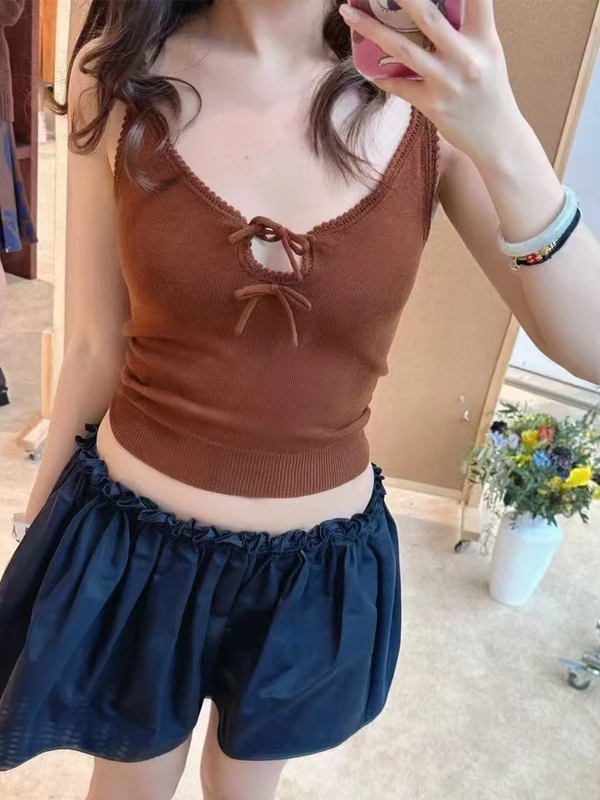 

Hot Short Knitted Top Low Chest Strapless Slim Fit Shanghai Version Spicy Girl Shushu Women's Tube Top Thickened Knitwear