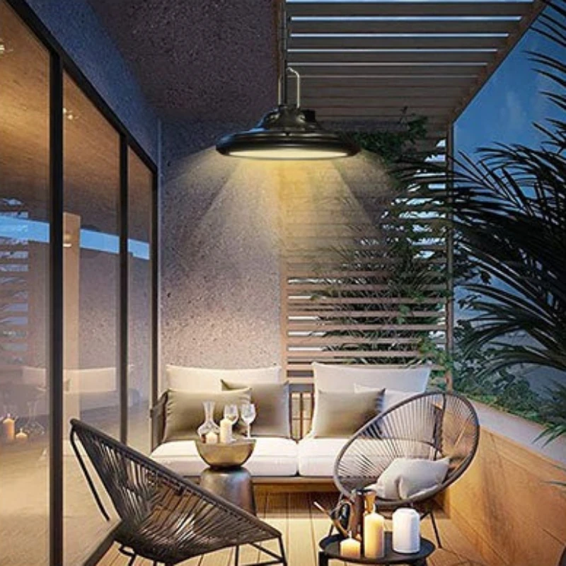 

Outdoor Solar Light Tricolor Waterproof Chandelier Courtyard Park Camping Portable Lighting Lamps Automatic Induction Lights