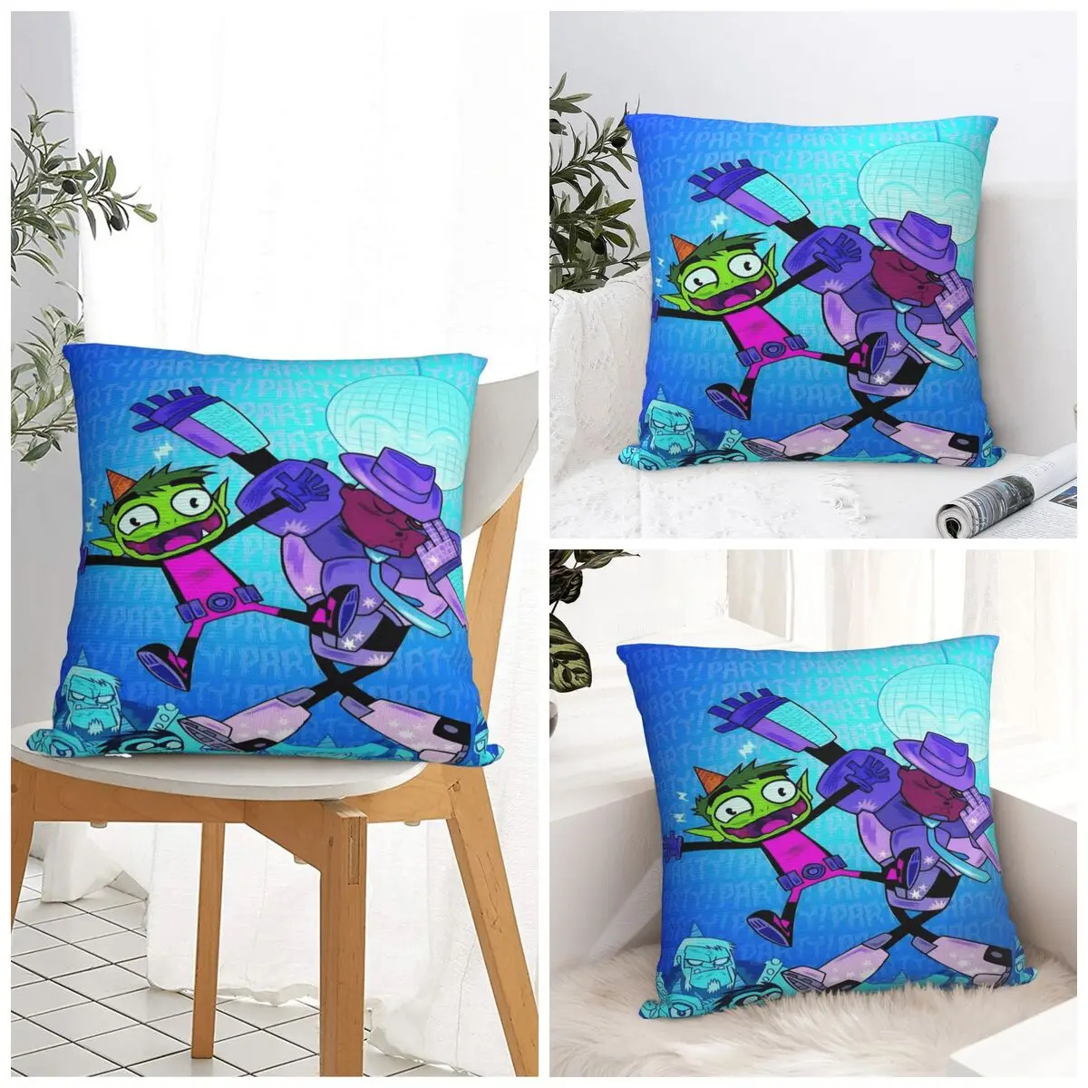 Cartoon Go Pillow Case T-Teen Retro Trendy Pillow Cover Soft Graphic Cushion Cover Pillowcases For Living Room Chair