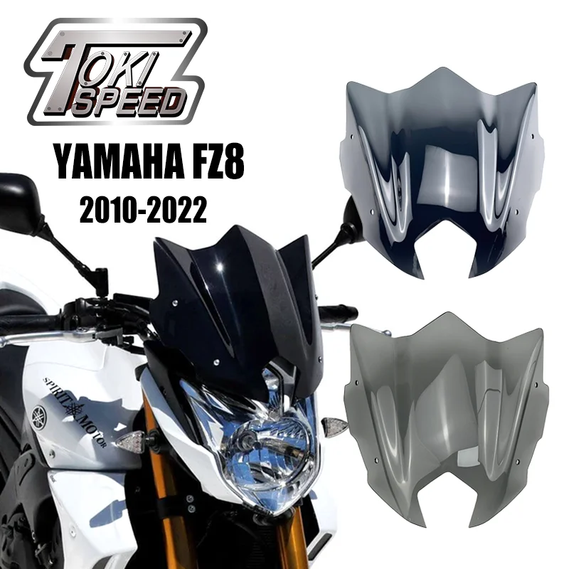 Motorcycle Black Windshield Windscreen Aluminum Kit Deflector Fairing Cove Fits For YAMAHA FZ 8 FZ8 fz8 Sport screen 2010-2022