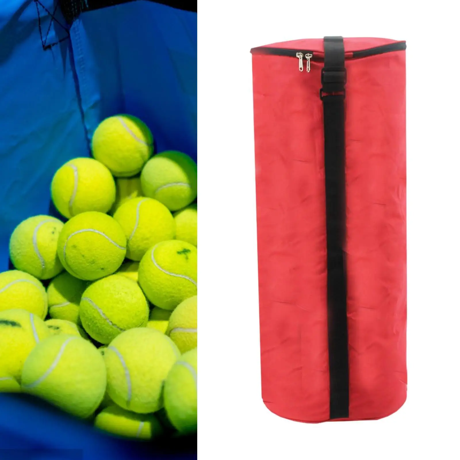 Heavy Duty Tennis Ball Pick Up Bag Oxford Cloth Waterproof Storage Holder for Pickleball Baseball Carry Case